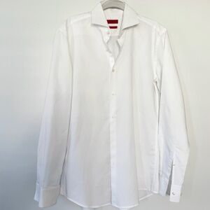 Hugo Boss white shirt men 39 15 1/2 slim fit